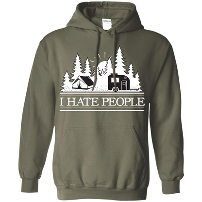 I Hate People Camping Lover Shirt Military Green