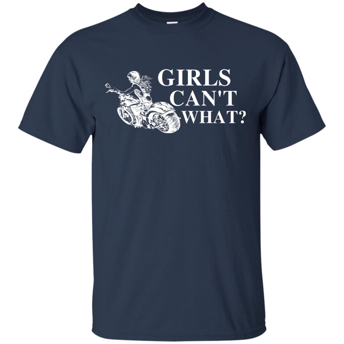 Girl Can't What Riding Motorcycle Shirts Navy