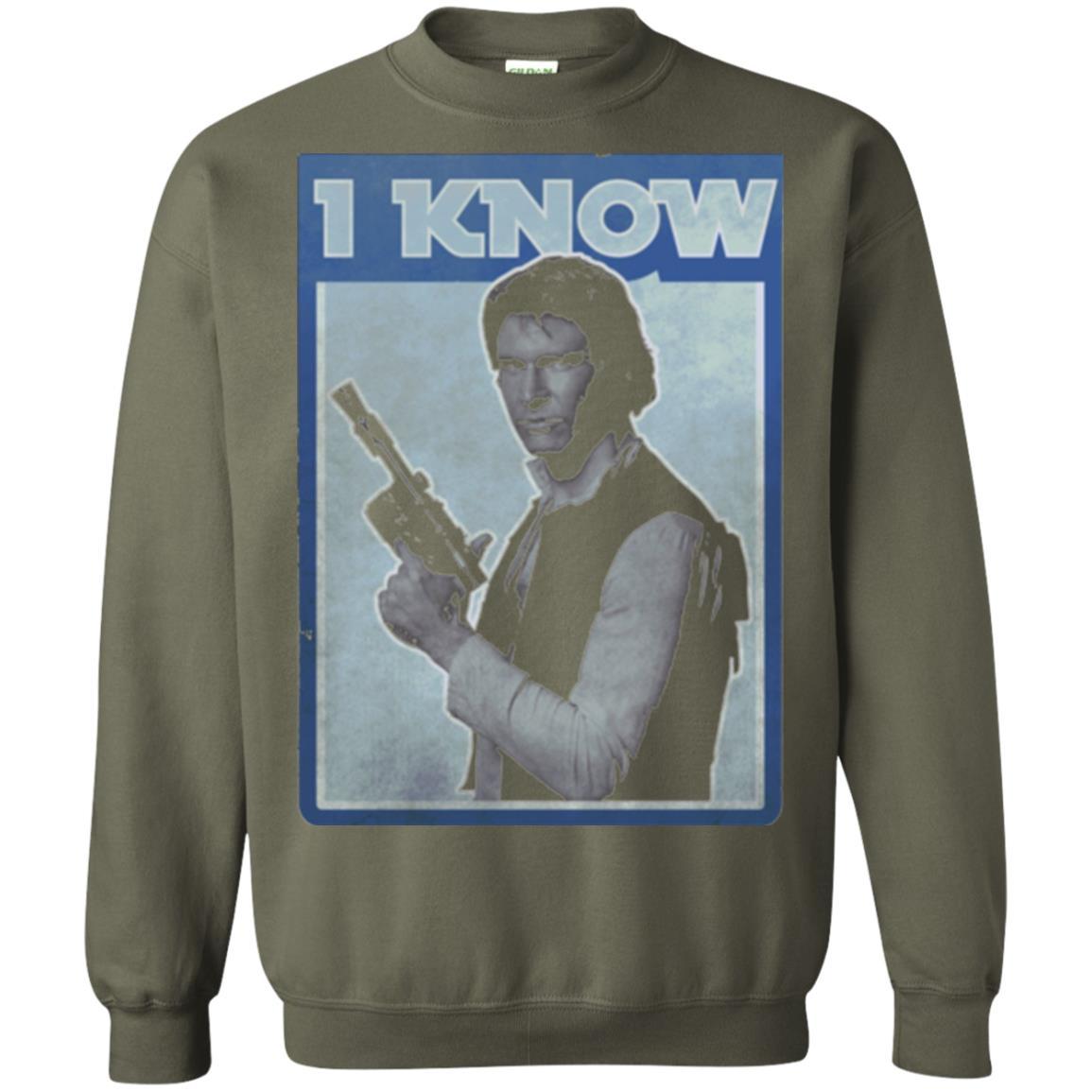 Film T-shirt Han Solo Iconic Unscripted I Know Graphic Military Green