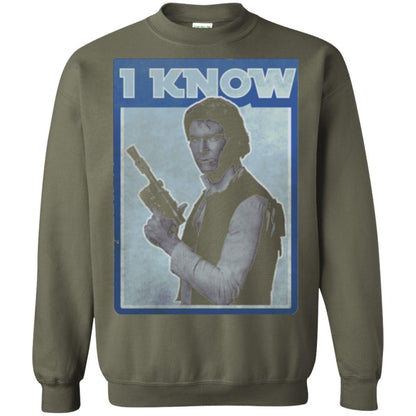 Film T-shirt Han Solo Iconic Unscripted I Know Graphic Military Green