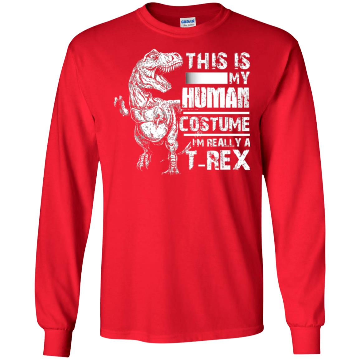 Dinosaus T-shirt This Is My Human Costume Shirt Human Red