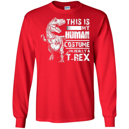 Dinosaus T-shirt This Is My Human Costume Shirt Human Red