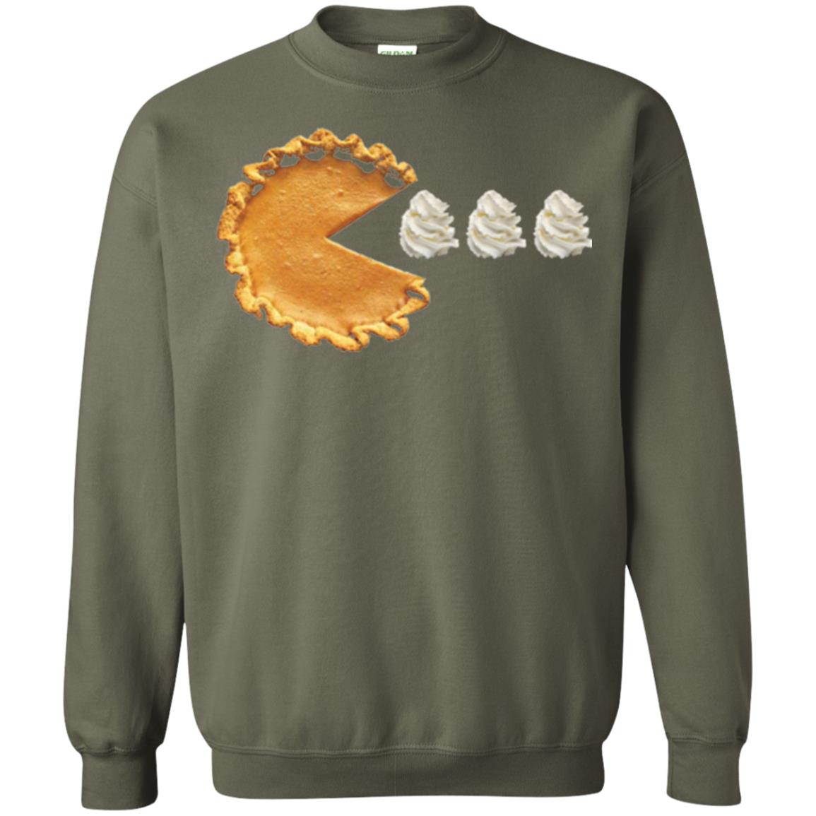 Pumpkin Pie Thanksgiving T-shirt Military Green