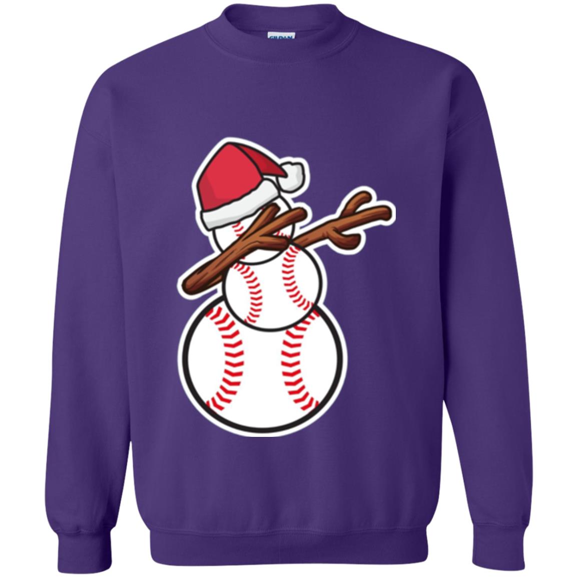 Christmas T-shirt Dabbing Snowman Baseball Purple
