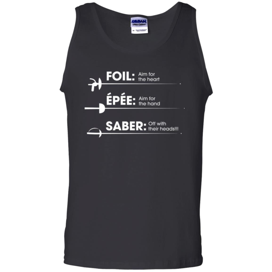 Fencing T-shirt Foil Saber Definition Black