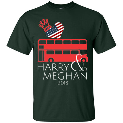 Harry And Meghan Royal Wedding Love Bus Usa T-shirt Forest