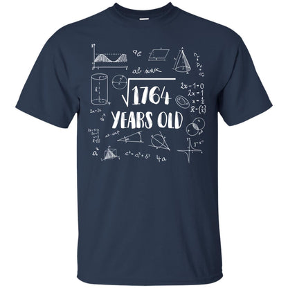 Square Root Of 1764 42nd Birthday 42 Years Old Math T-shirt Navy