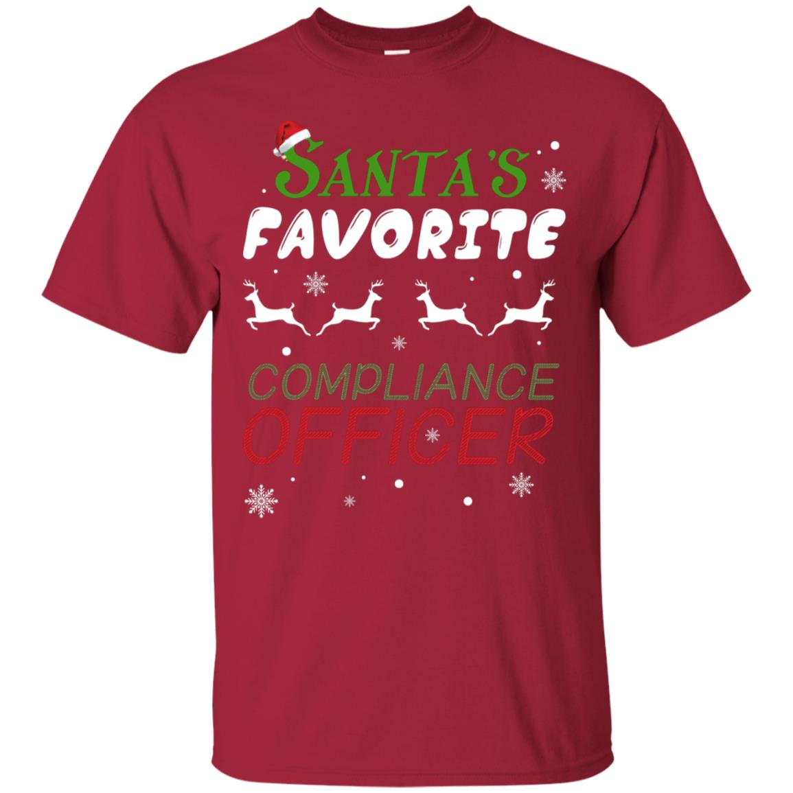 Santa's Favorite Compliance Officer X-mas Shirt Cardinal