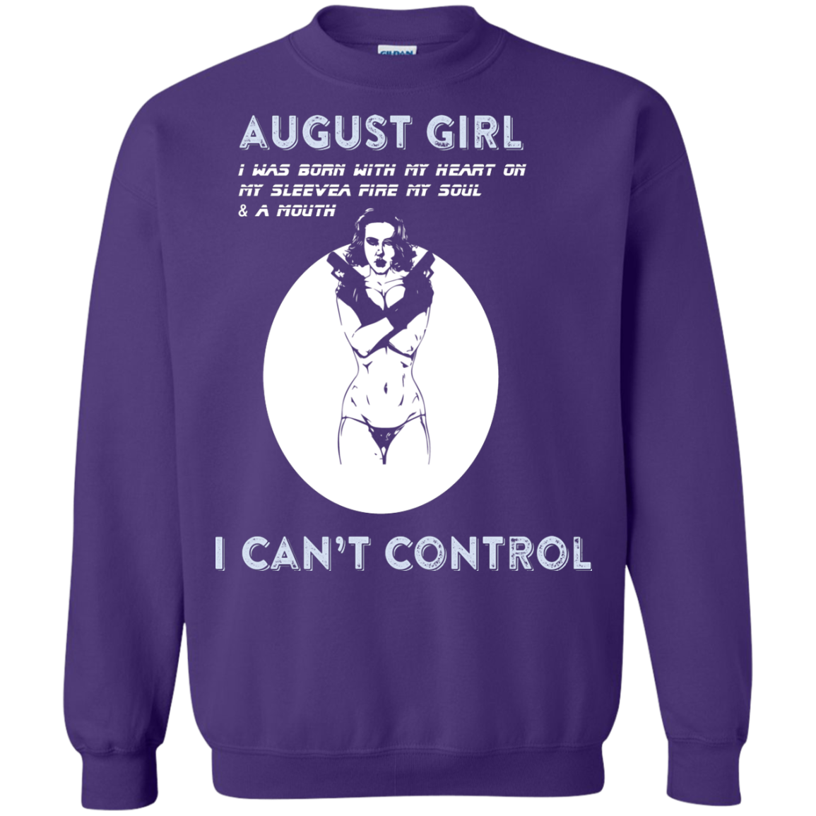 August Girl I Was Born With My Heart T-shirt Purple