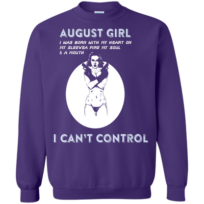 August Girl I Was Born With My Heart T-shirt Purple