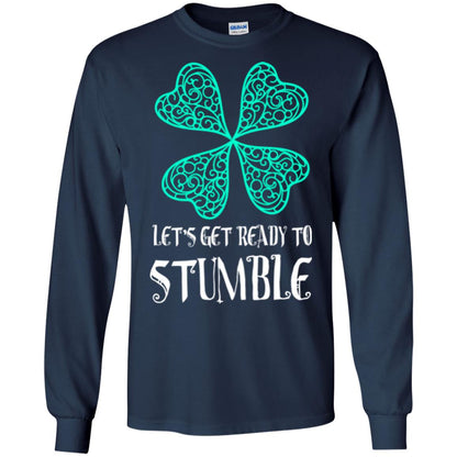 Stain Patrick's Day T-shirt Let's Get Ready To Stumble Navy