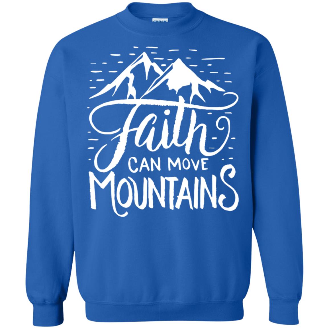 Faith Can Move Mountains Christian Gift Shirt Royal