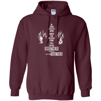 Son Goku T-shirt In Your Darkest Hour When The Demons Come Call On Me Brother Maroon