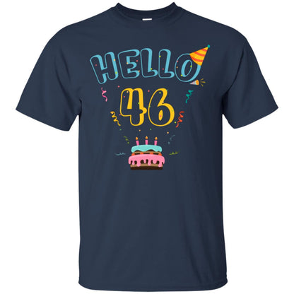 Hello 46 Forty Sixe 46th 1972s Birthday Gift Shirt Navy