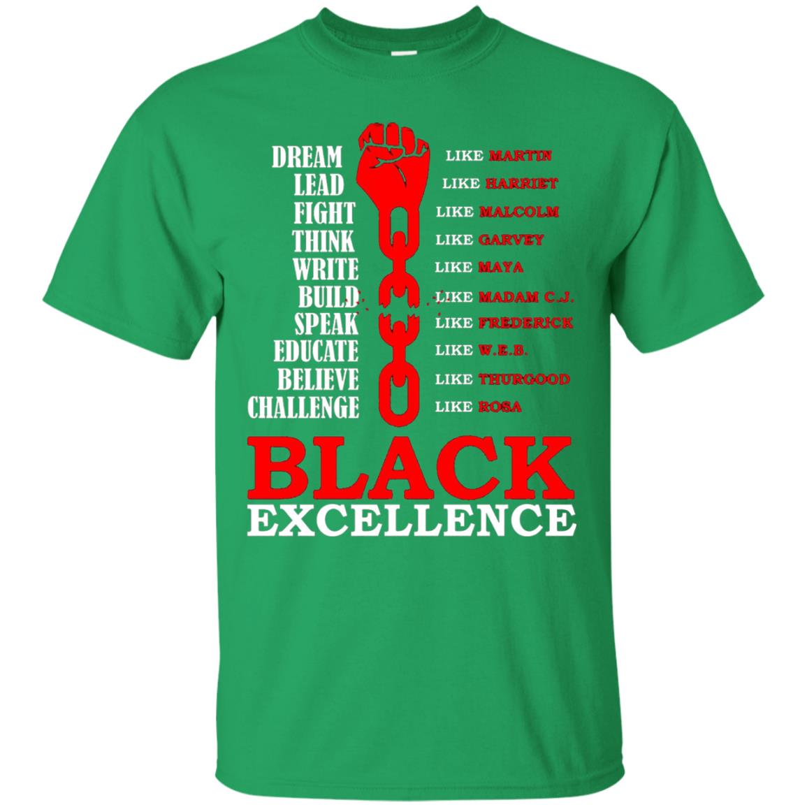 Black Excellence Black Af Proud African American T-shirt Irish Green