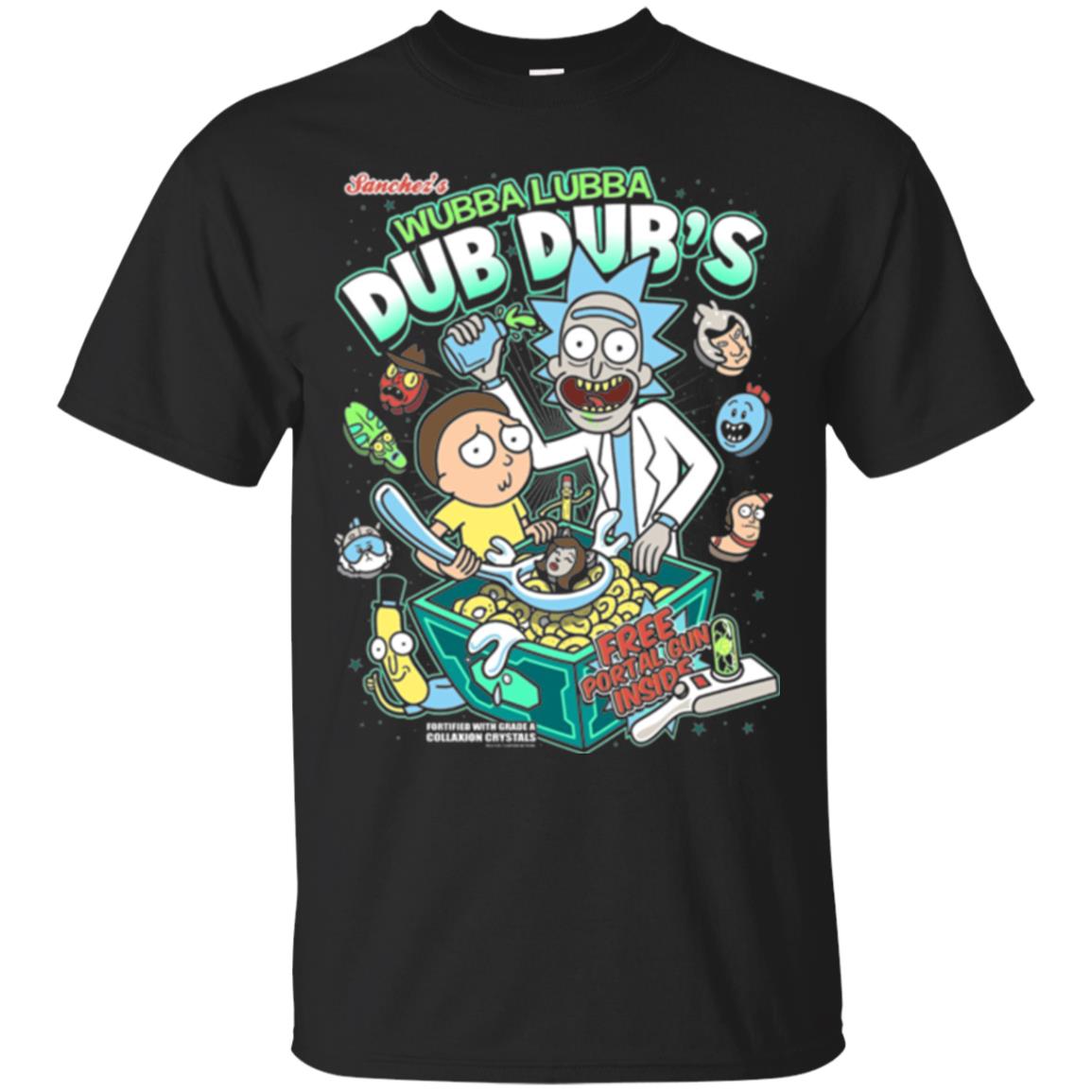 Movie T-shirt Wubba Luba Dub Dub_s Cereal Black