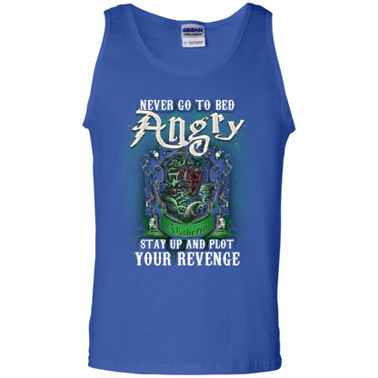 Never Go To Bed Angry Stay Up And Plot Your Revenge Slytherin House Harry Potter Shirt Royal