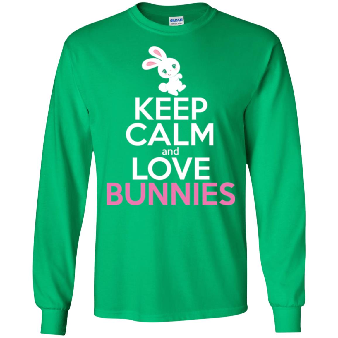 Bunny T-shirt Keep Calm And Love Bunnies Irish Green