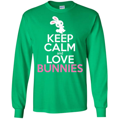 Bunny T-shirt Keep Calm And Love Bunnies Irish Green