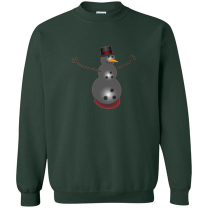 Christmas T-shirt Bowling Ball Snowman Forest Green