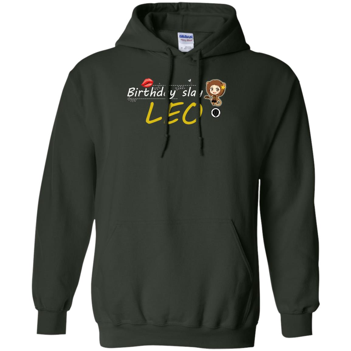 Cute Leo Girl Birthday Lip Slay T-shirt Forest Green