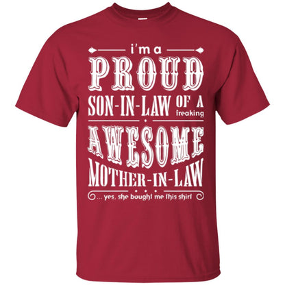 Son In Law T-shirt Of A Freaking Awesome Mother In Law Cardinal