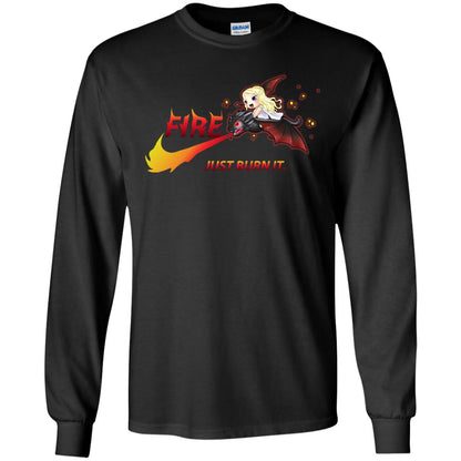 Fire Just Burn It Dany Drogon T-shirt Black