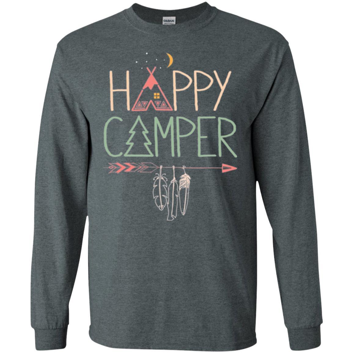 Camper T-shirt Happy Camping Dark Heather