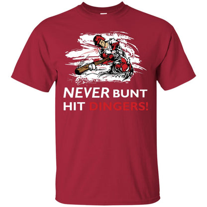 Baseball Lover T-shirt Never Bunt Hit Dingers Cardinal