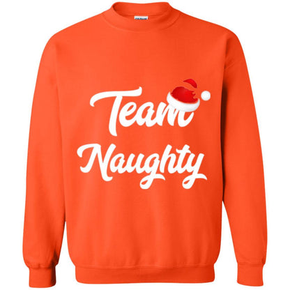 Christmas T-shirt Team Naughty Nice Santa Hat T-shirt Orange
