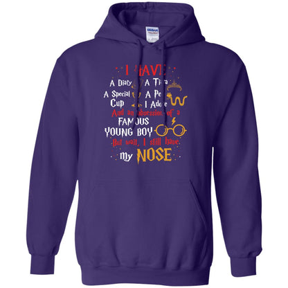 I Have A Diary, A Tiara, A Special Cup, A Pet I Adore And An Obsession Of A Famous Young Boy Harry Potter Fan T-shirtG185 Gildan Pullover Hoodie 8 oz.