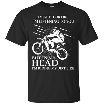 Funny Motocross T-shirt I_m Riding My Dirt Bike Black