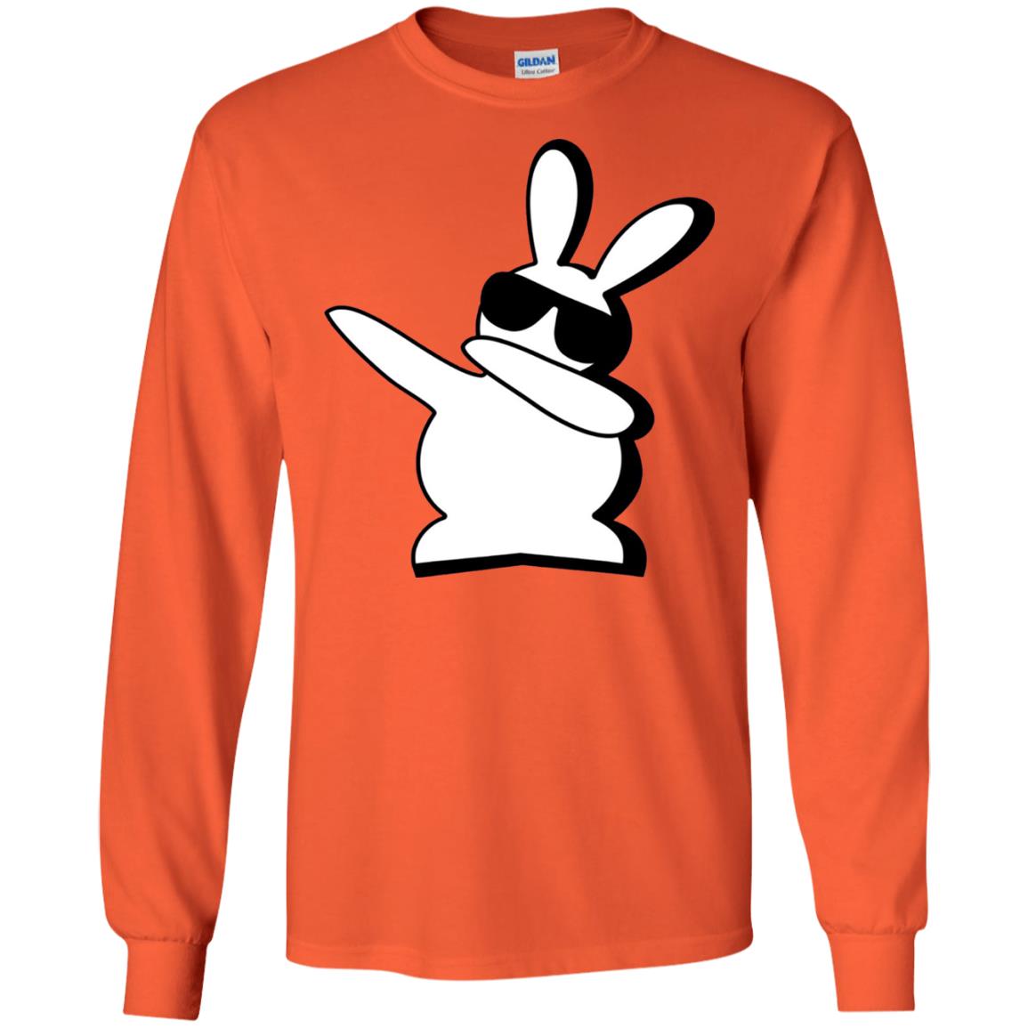 Dabbing Hip Hop Bunny Easter Dab Rabbit Dance T-shirt Orange