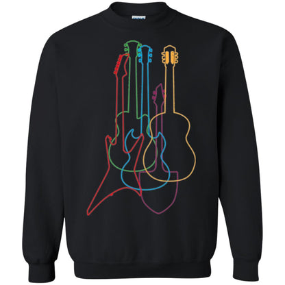 Colored Guitars Electric Acoustic Classical T-shirt Black