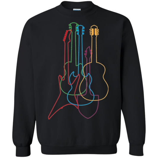 Colored Guitars Electric Acoustic Classical T-shirt Black