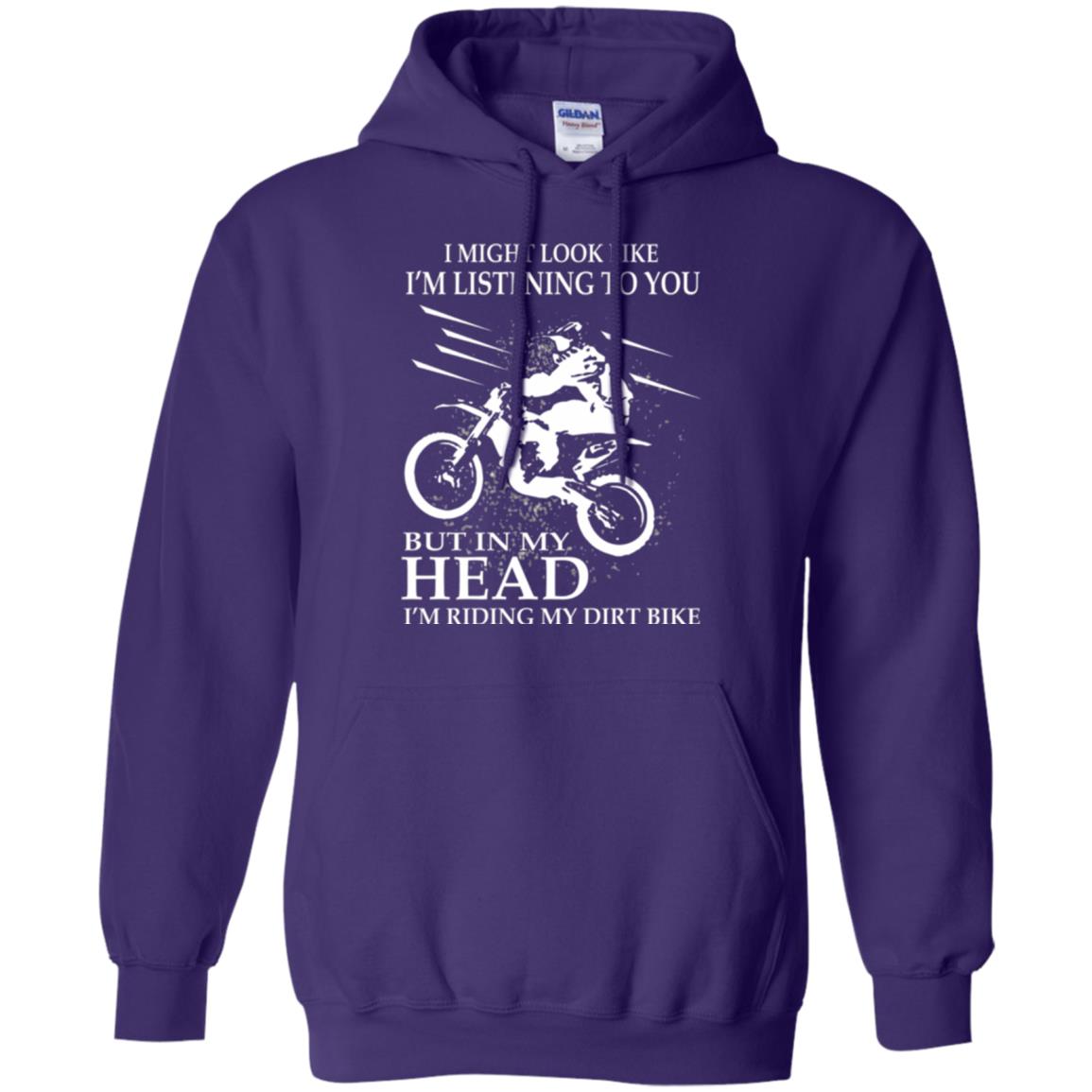 Funny Motocross T-shirt I_m Riding My Dirt Bike Purple