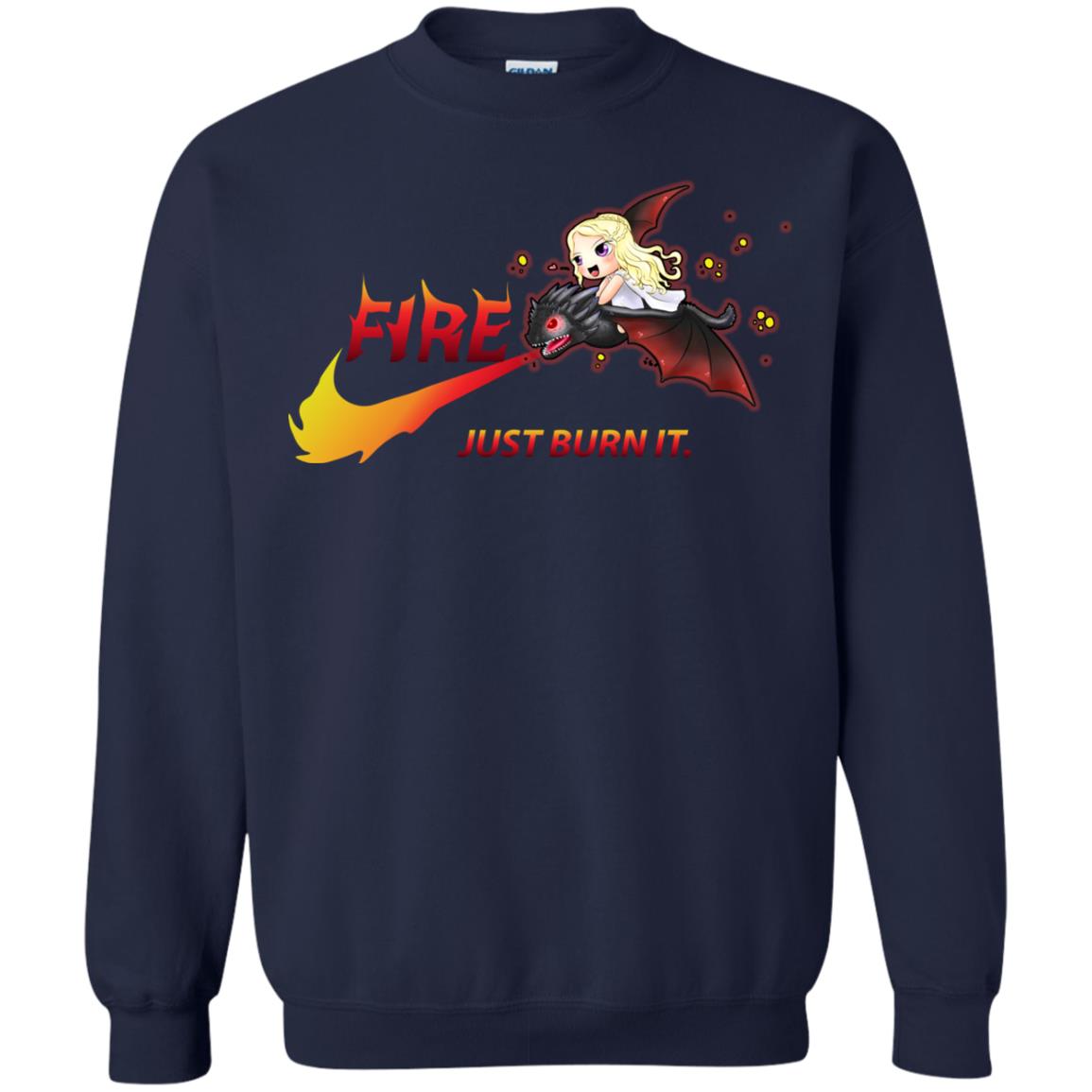Fire Just Burn It Dany Drogon T-shirt Navy