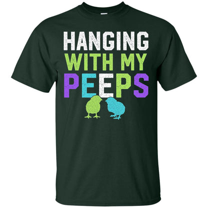 Hanging With My Peeps Funny Easter Day T-shirt Forest