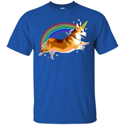 Unicorn Corgi Rainbow Doodle Dog Lover T-shirt Royal