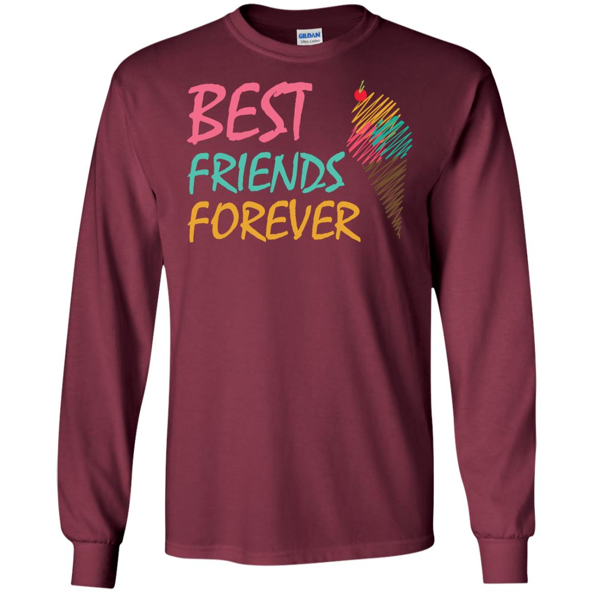 Best Friends Forever Ice Cream Lover T-shirt Maroon