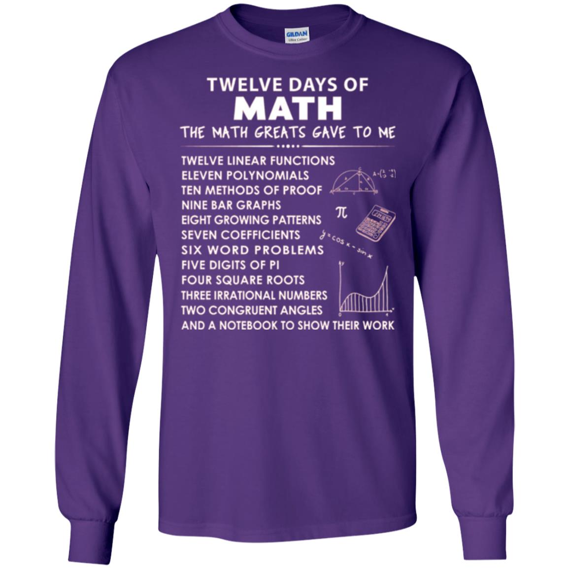 Math T-shirt Twelve Days Of Math Purple