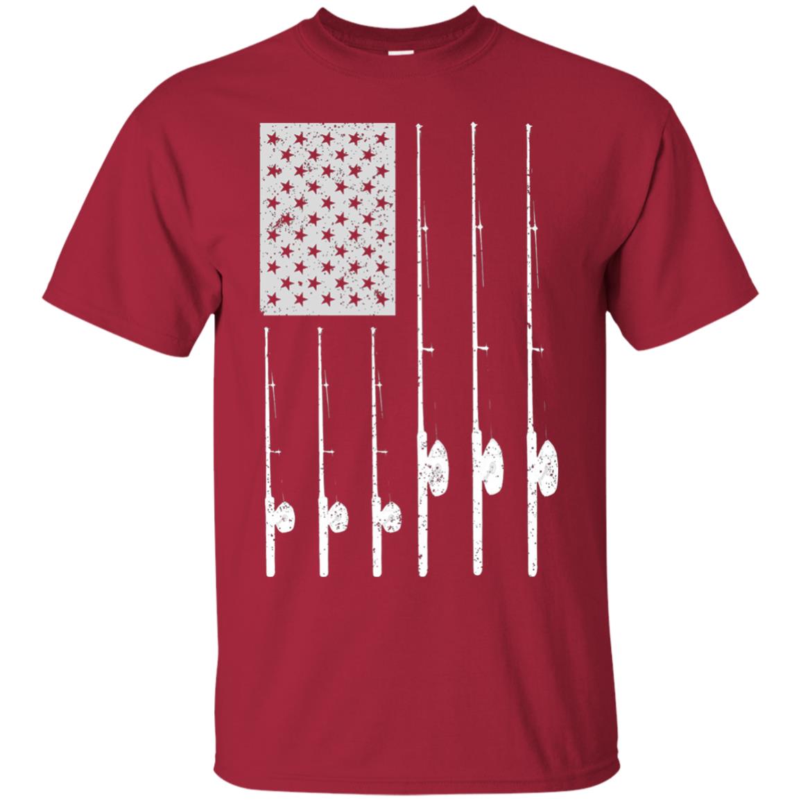 Patriotic Fishing T-shirt American Usa Flag Great Cardinal