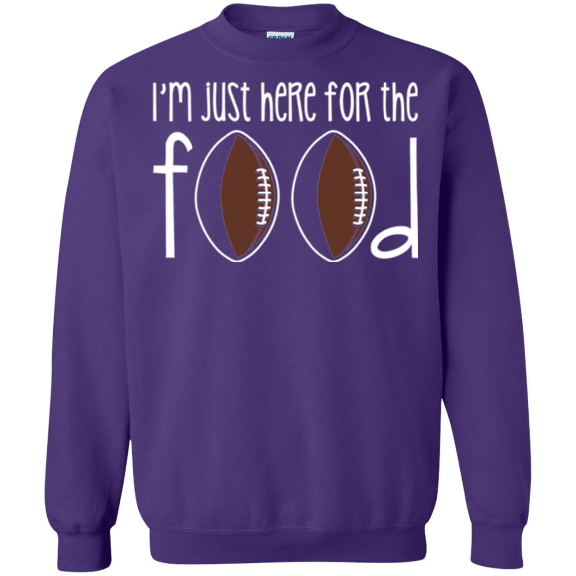 Football Lover T-shirt I_m Just Here For The Food Purple