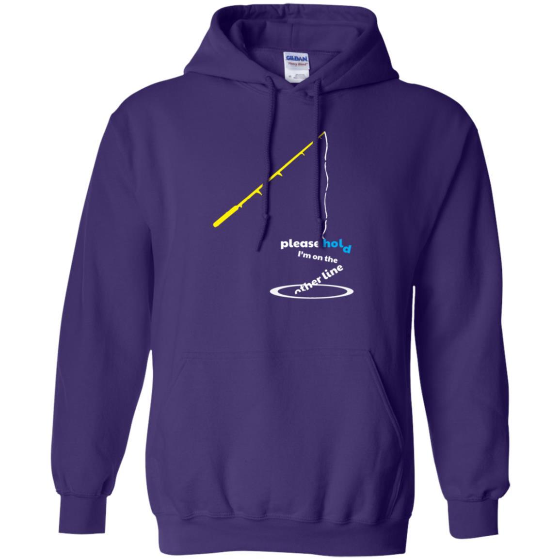 Fisherman T-shirt Please Hold I'm On The Other Line Purple