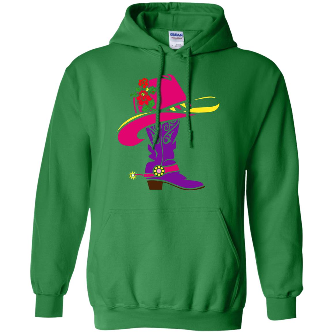 Cowgirl Boots With Hat T-shirt Irish Green