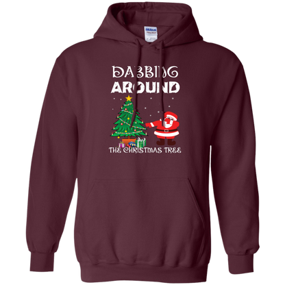Christmas T-Shirt Dabbing Around The Christmas Tree Maroon