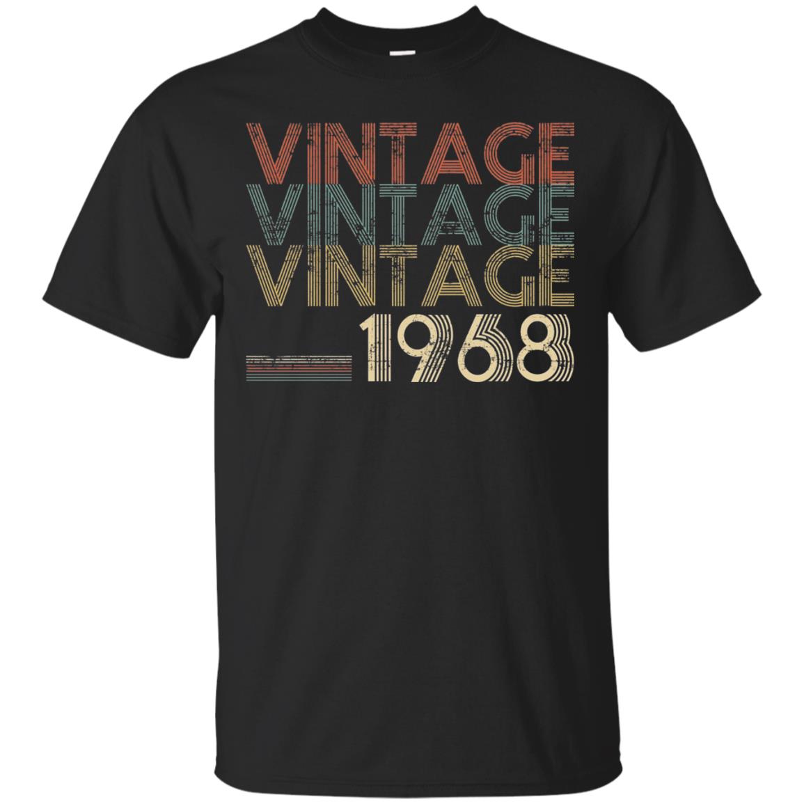 Retro Classic Vintage Born In 1968 50th Birthday T-shirt Black