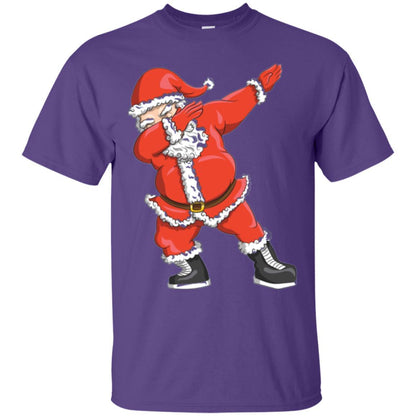 Funny Christmas T-shirt Dabbing Santa Claus Purple