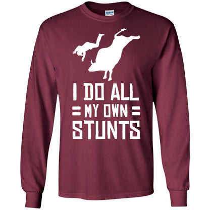 Bull Rider Shirt I Do All My Own Stunts Maroon