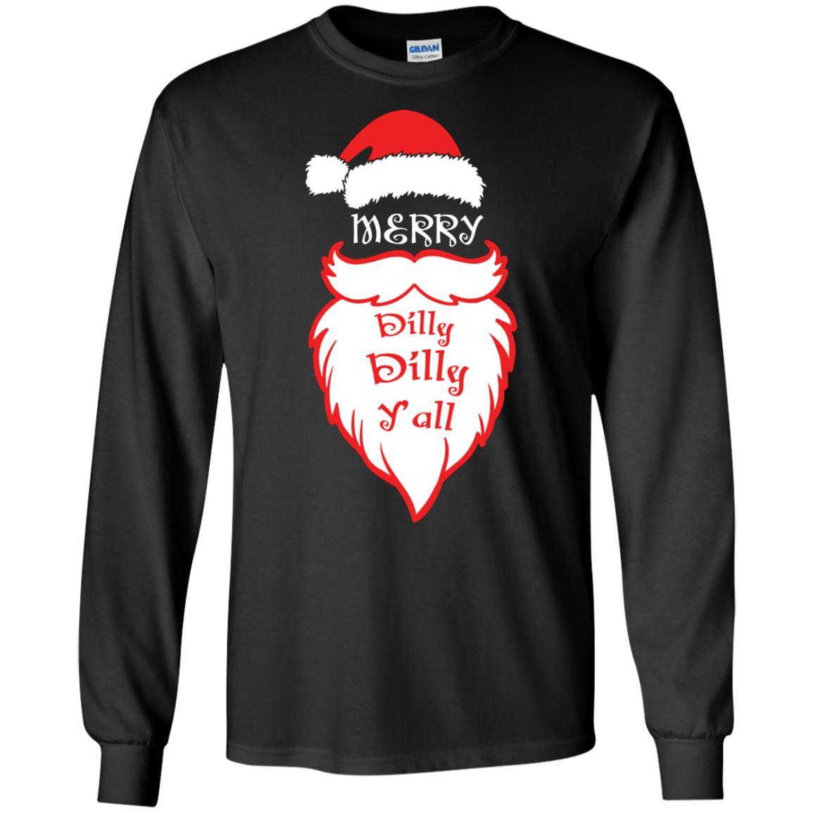 Christmas T-shirt Merry Dilly Dilly Y'all Black